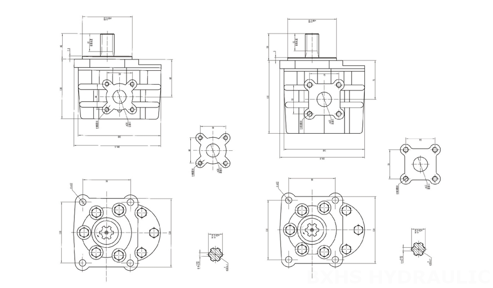 NSH-10 10 cc/rev 유압 기어 펌프 drawing image