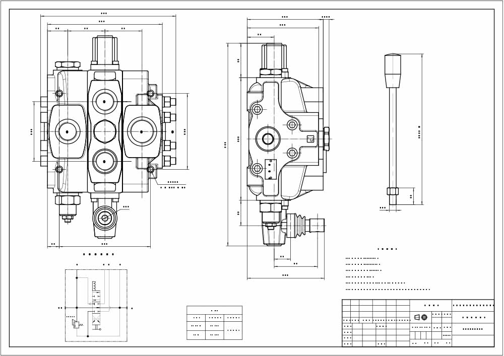 SD25 수동 1 스풀 구역 방향 밸브 drawing image