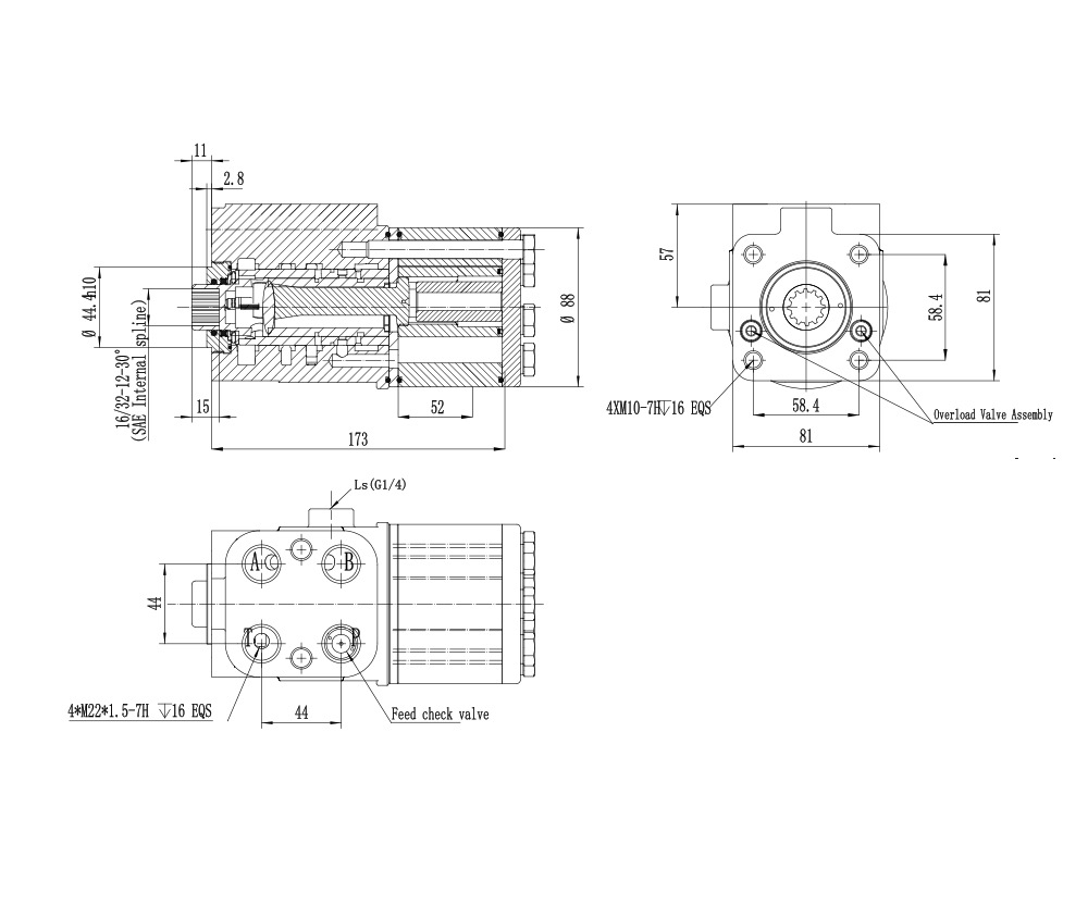 TLF-E800 800 ml/r 60 L/min 스티어링 유닛 drawing image