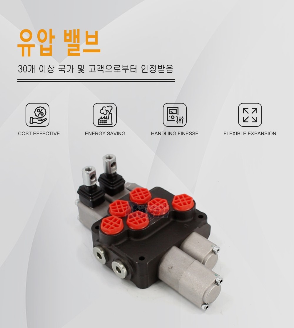DCV20 수동 2 스풀 모노블럭 방향 제어 밸브