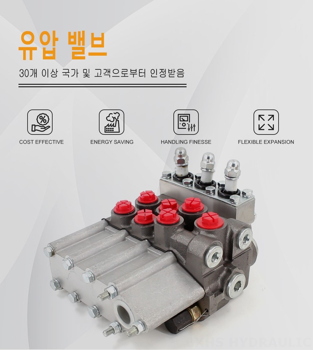 MP80 수동 3 스풀 유압 분배기