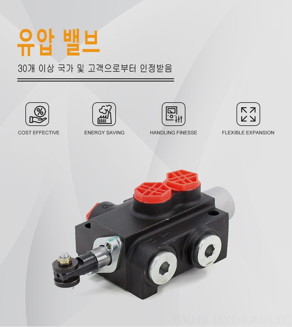P40-201 수동 1 스풀 모노블럭 방향 제어 밸브