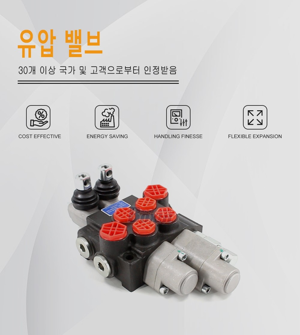 P40-QTW1-QW1 수동 2 스풀 모노블럭 방향 제어 밸브