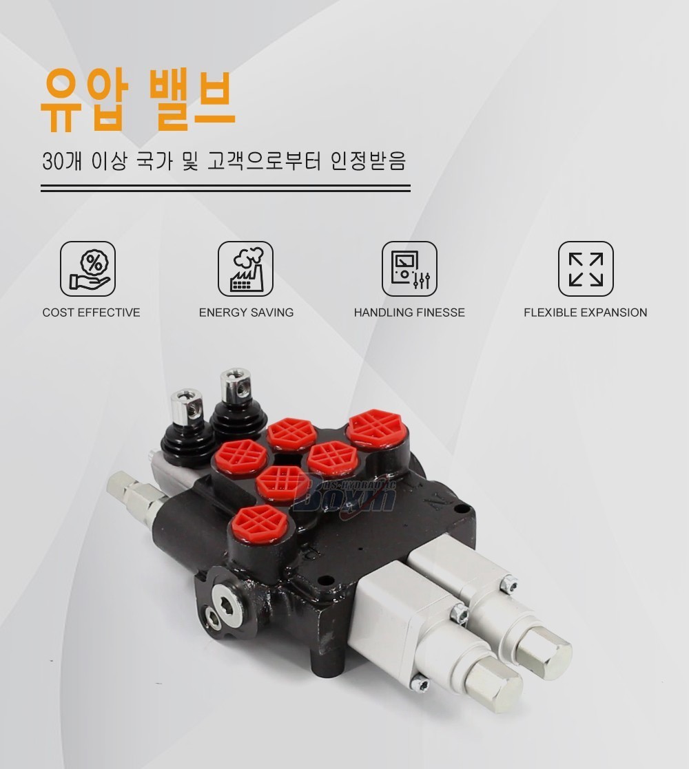 P80AFT-2QTW1 수동 2 스풀 모노블럭 방향 제어 밸브