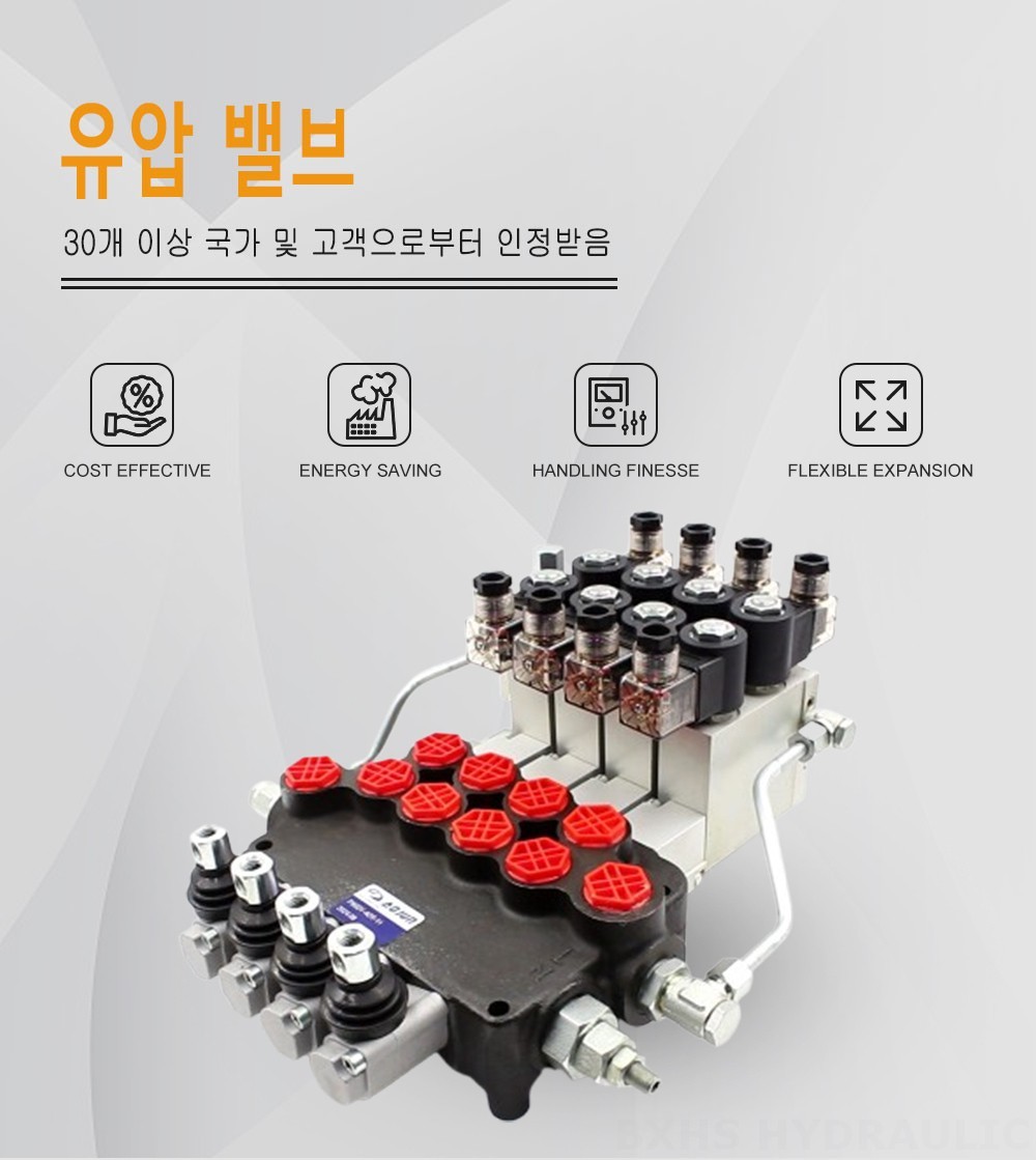 P80 전기 유압 4 스풀 모노블럭 방향 제어 밸브