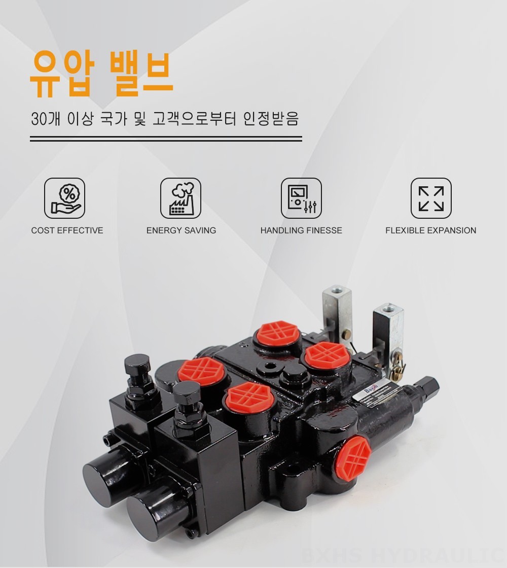 RD5200-OU2 수동 2 스풀 유압 제어 밸브