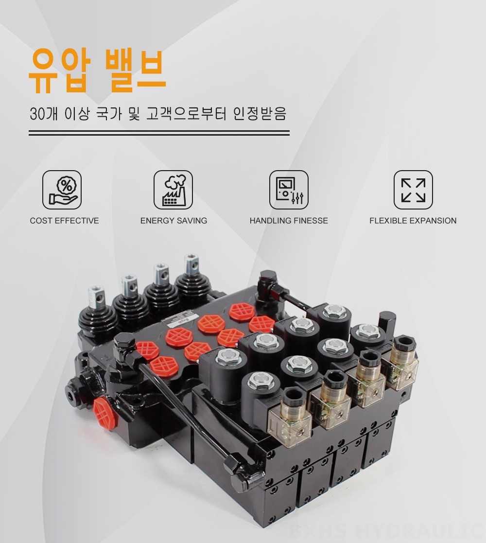 SD11-PG2 전기 유압 4 스풀 모노블럭 방향 제어 밸브