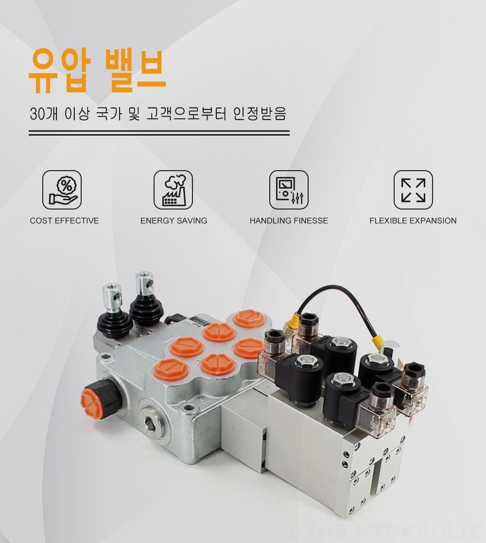 SD18 전기 2 스풀 모노블럭 방향 제어 밸브