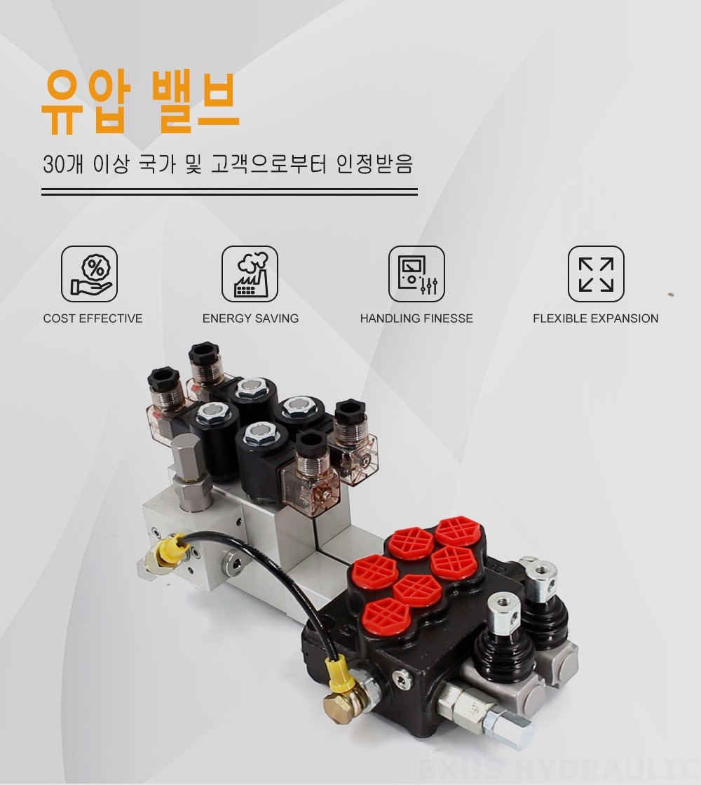 SD5 전기 유압 2 스풀 모노블럭 방향 제어 밸브