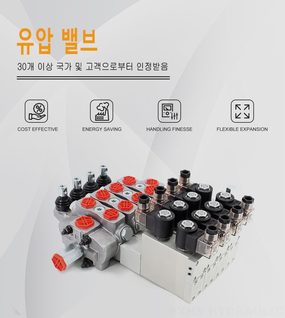 SD8 전기 유압 4 스풀 구역 방향 밸브
