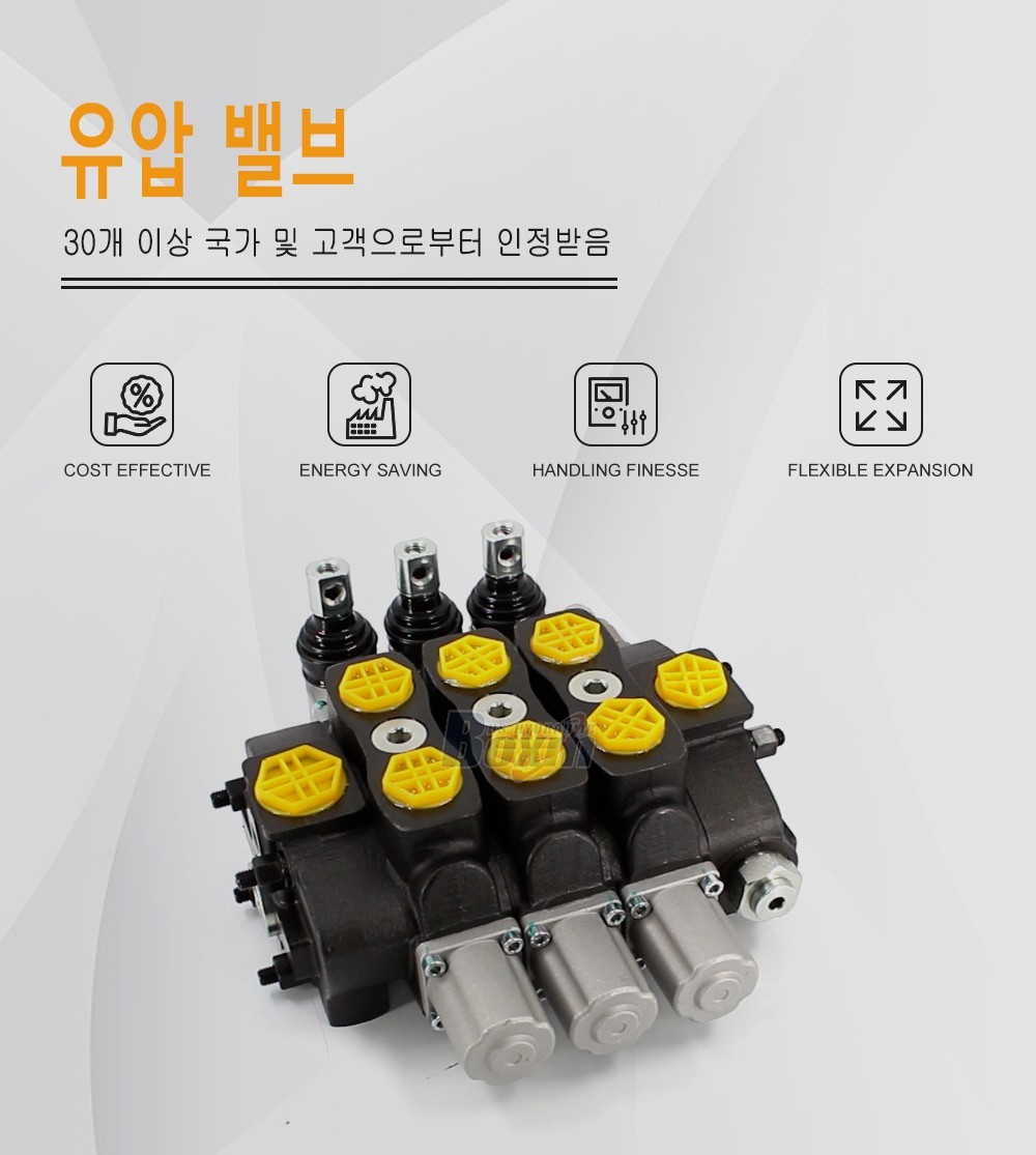 SD8 수동 3 스풀 구역 방향 밸브
